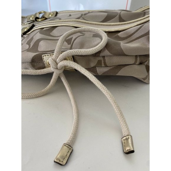 Coach Tan and Brown Signature Shoulder Bag - Picture 11 of 11